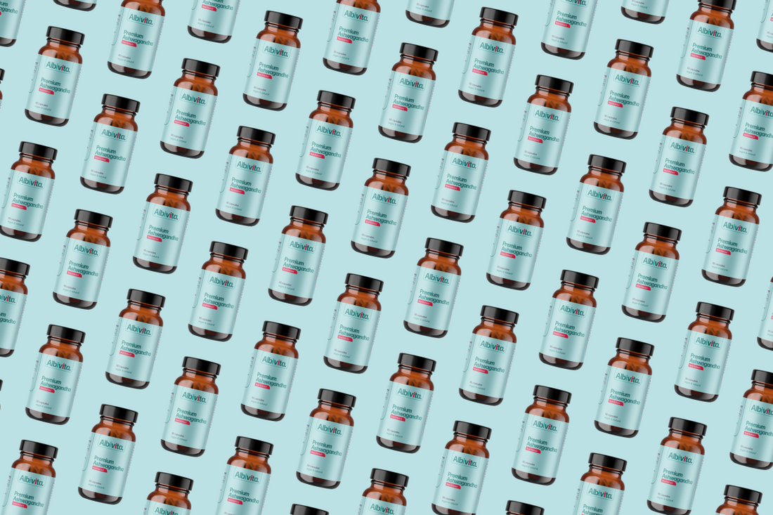 Visual of premium ashwagandha pill bottles