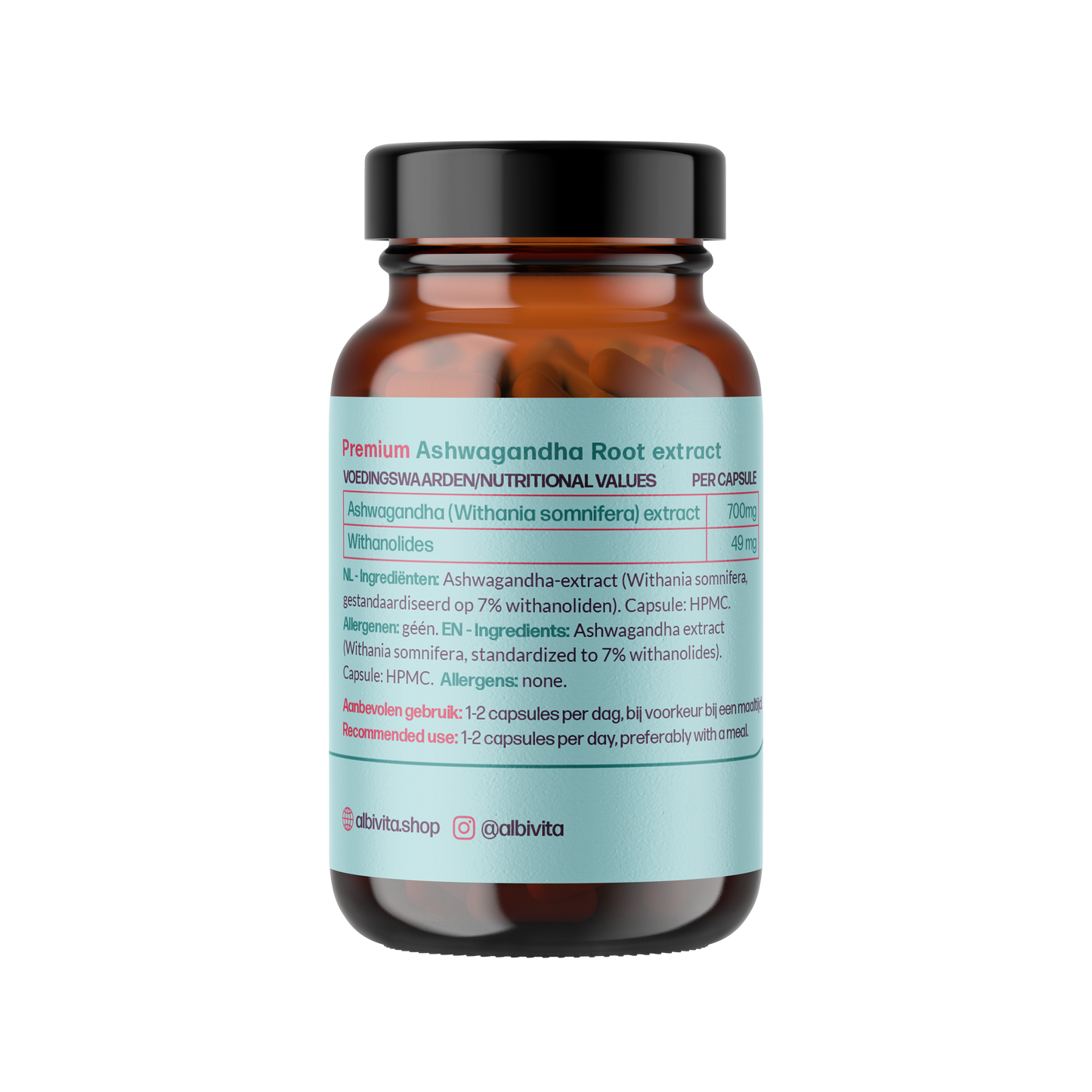 Premium Ashwagandha Wortel Extract met 7% Withanolides | Sabinsa® Extract